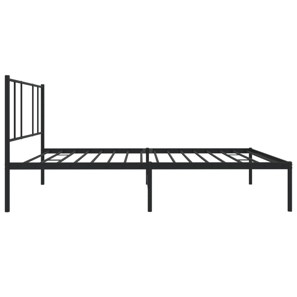 vidaXL Cadru de pat din metal cu tăblie, negru, 107x203 cm