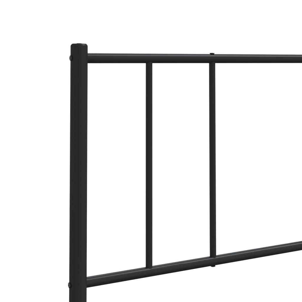 vidaXL Tăblie de pat metalică, negru, 90 cm