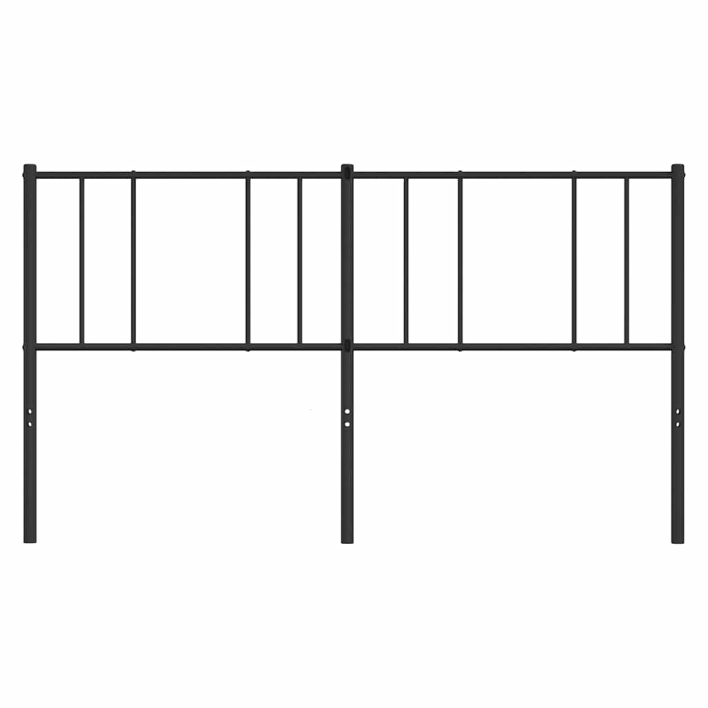 vidaXL Tăblie de pat metalică, negru, 180 cm
