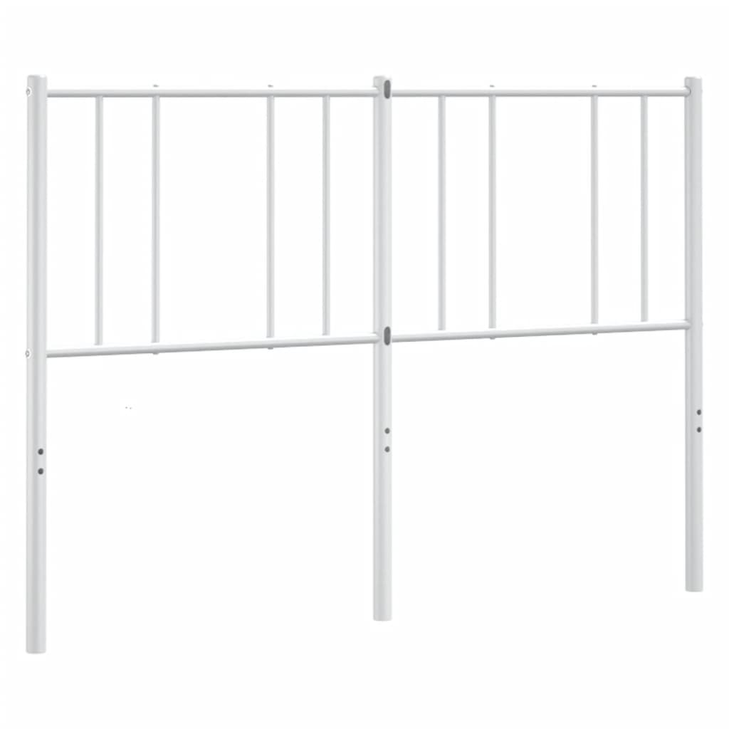 vidaXL Tăblie de pat metalică, alb, 160 cm