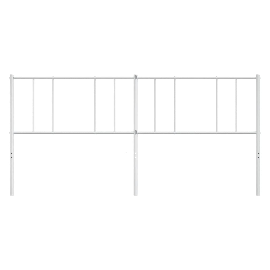 vidaXL Tăblie de pat metalică, alb, 180 cm