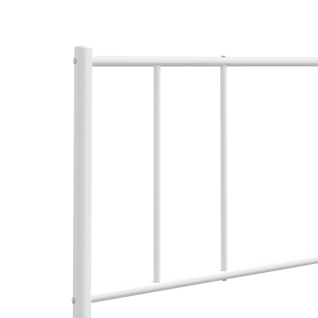 vidaXL Tăblie de pat metalică, alb, 180 cm