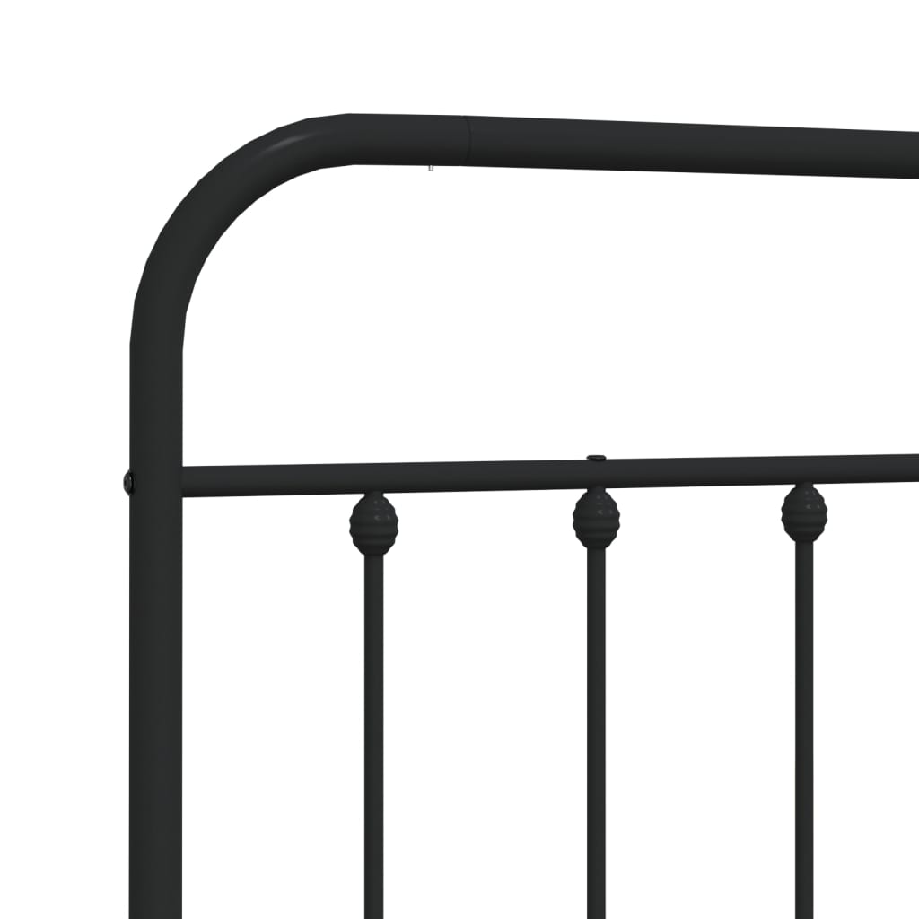 vidaXL Tăblie de pat metalică, negru, 75 cm