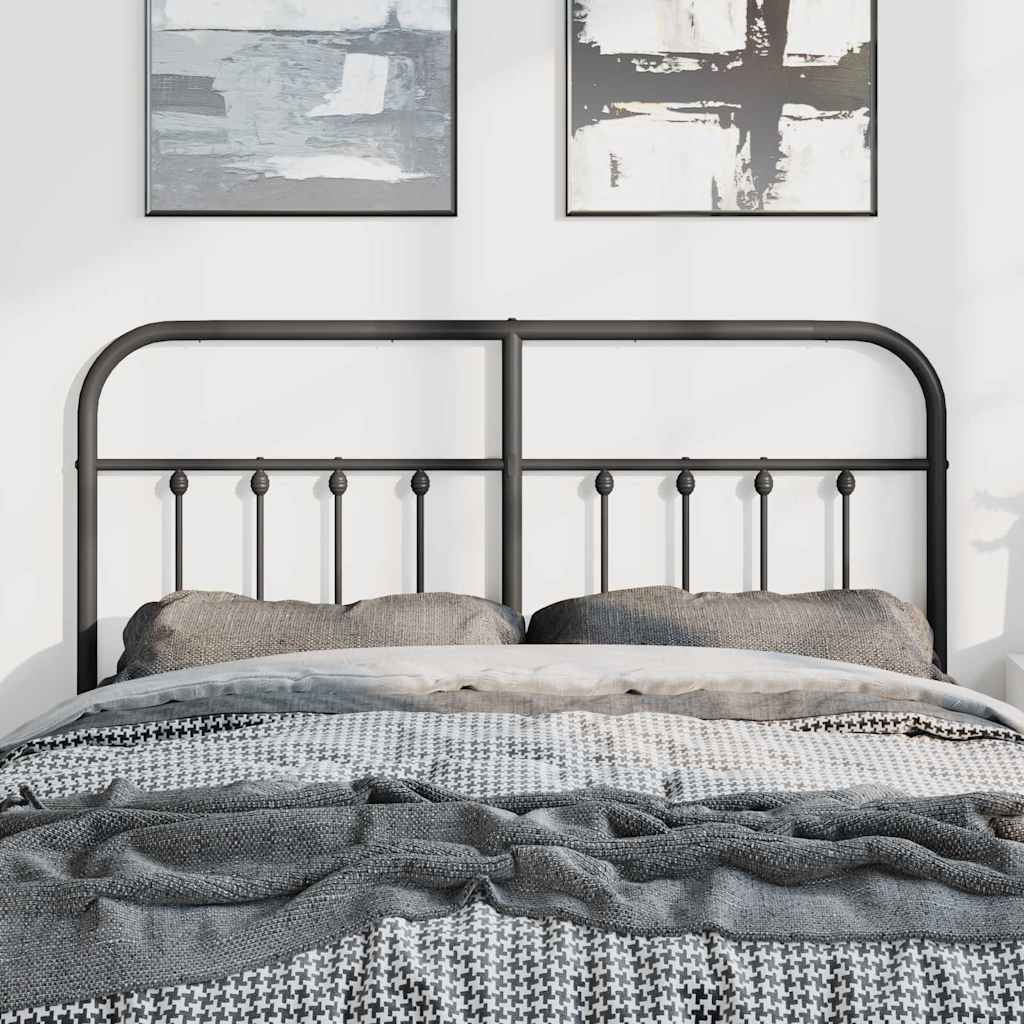 vidaXL Tăblie de pat metalică, negru, 150 cm vidaXL Tăblie de pat metalică, negru, 150 cm