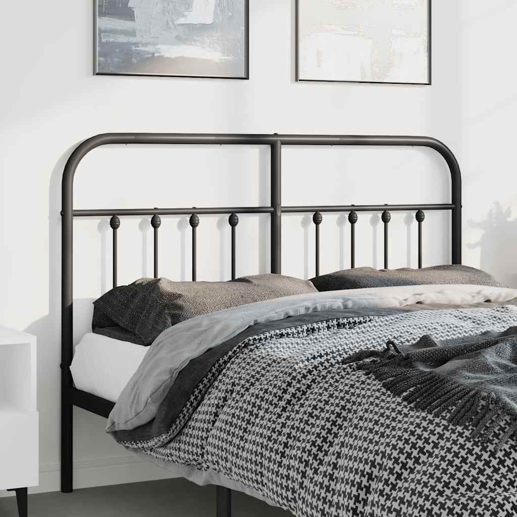 vidaXL Tăblie de pat metalică, negru, 150 cm vidaXL Tăblie de pat metalică, negru, 150 cm