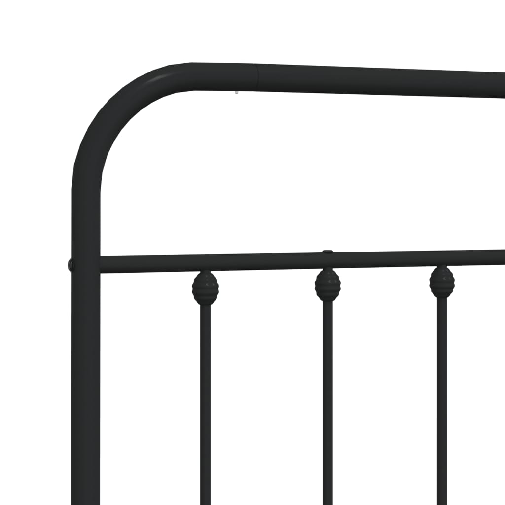 vidaXL Tăblie de pat metalică, negru, 200 cm