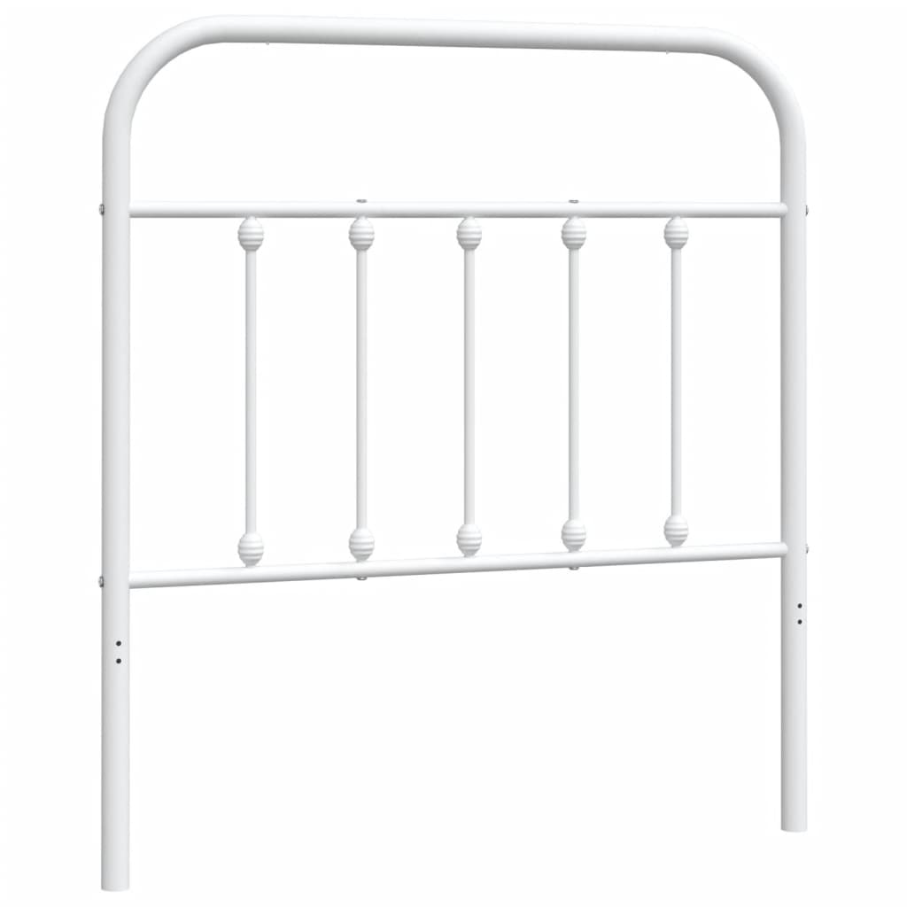 vidaXL Tăblie de pat metalică, alb, 80 cm vidaXL Tăblie de pat metalică, alb, 80 cm