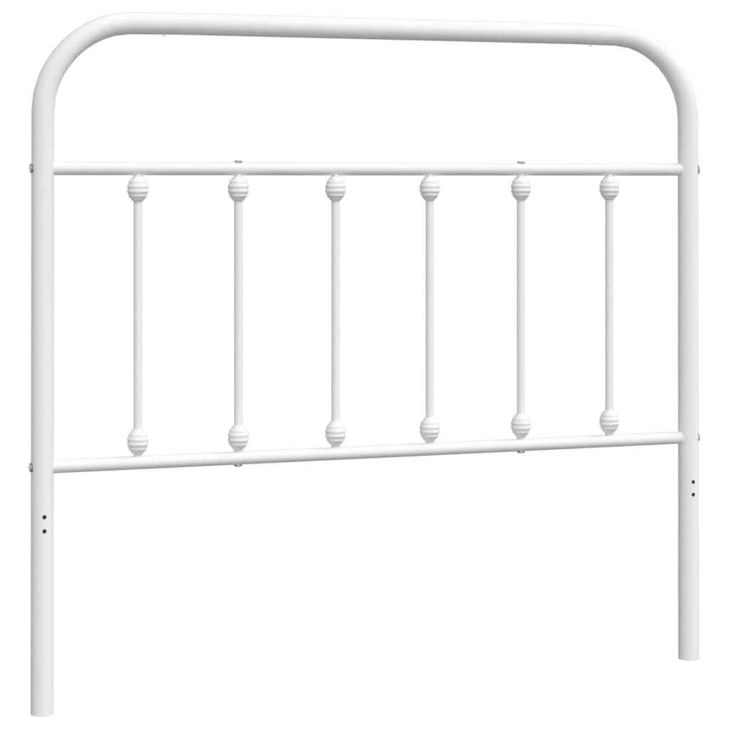 vidaXL Tăblie de pat metalică, alb, 107 cm