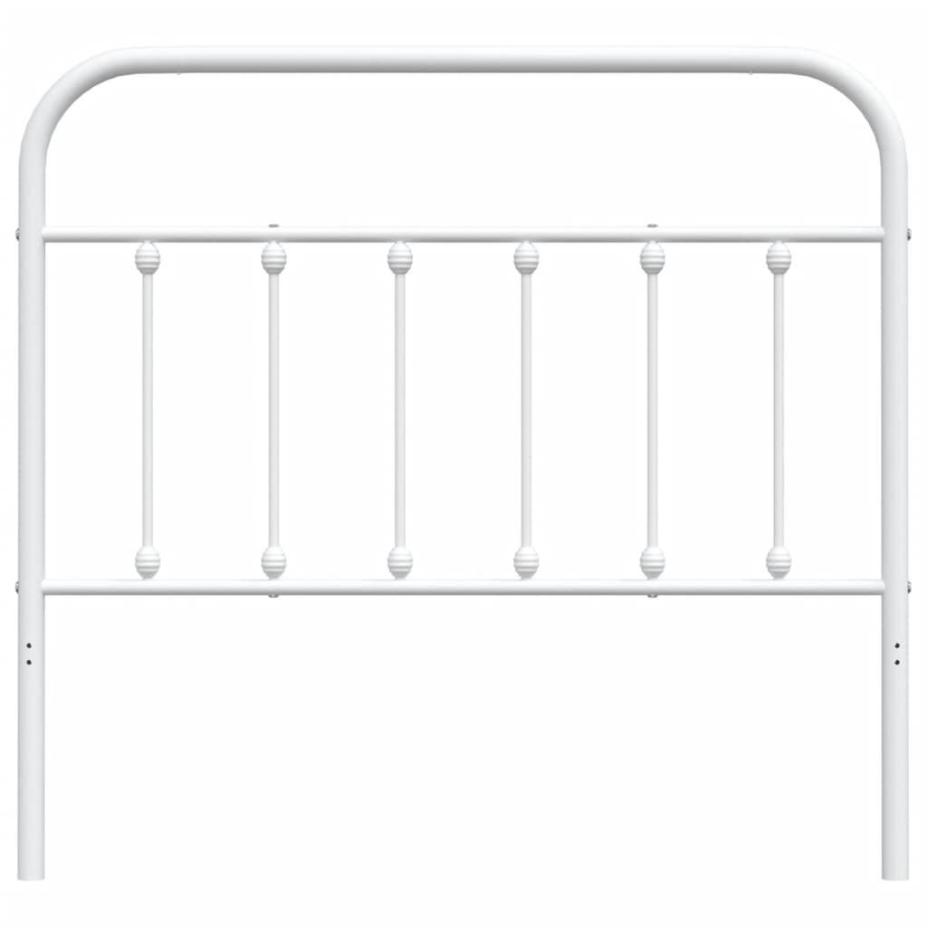 vidaXL Tăblie de pat metalică, alb, 107 cm