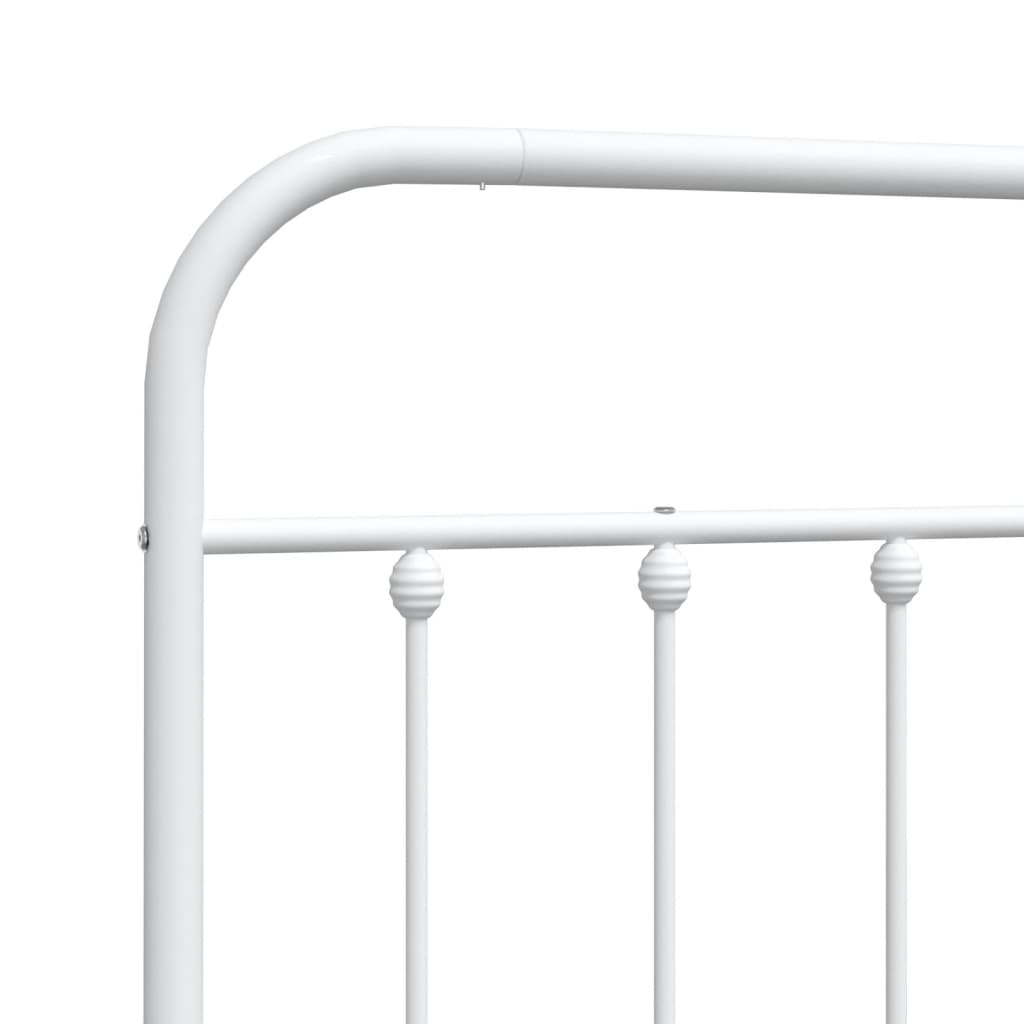 vidaXL Tăblie de pat metalică, alb, 120 cm