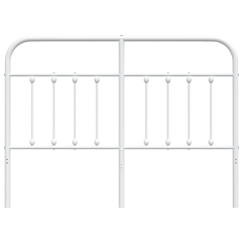 vidaXL Tăblie de pat metalică, alb, 150 cm