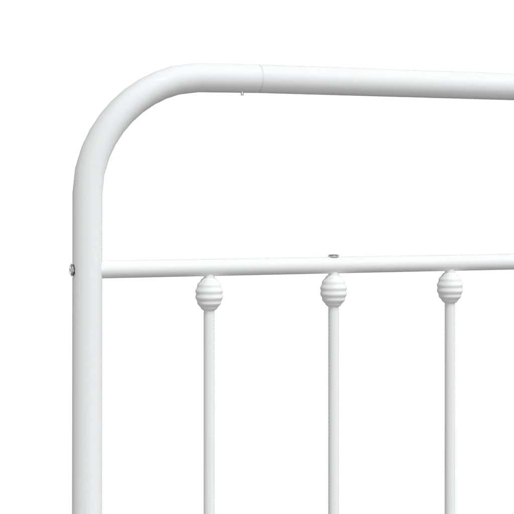 vidaXL Tăblie de pat metalică, alb, 150 cm