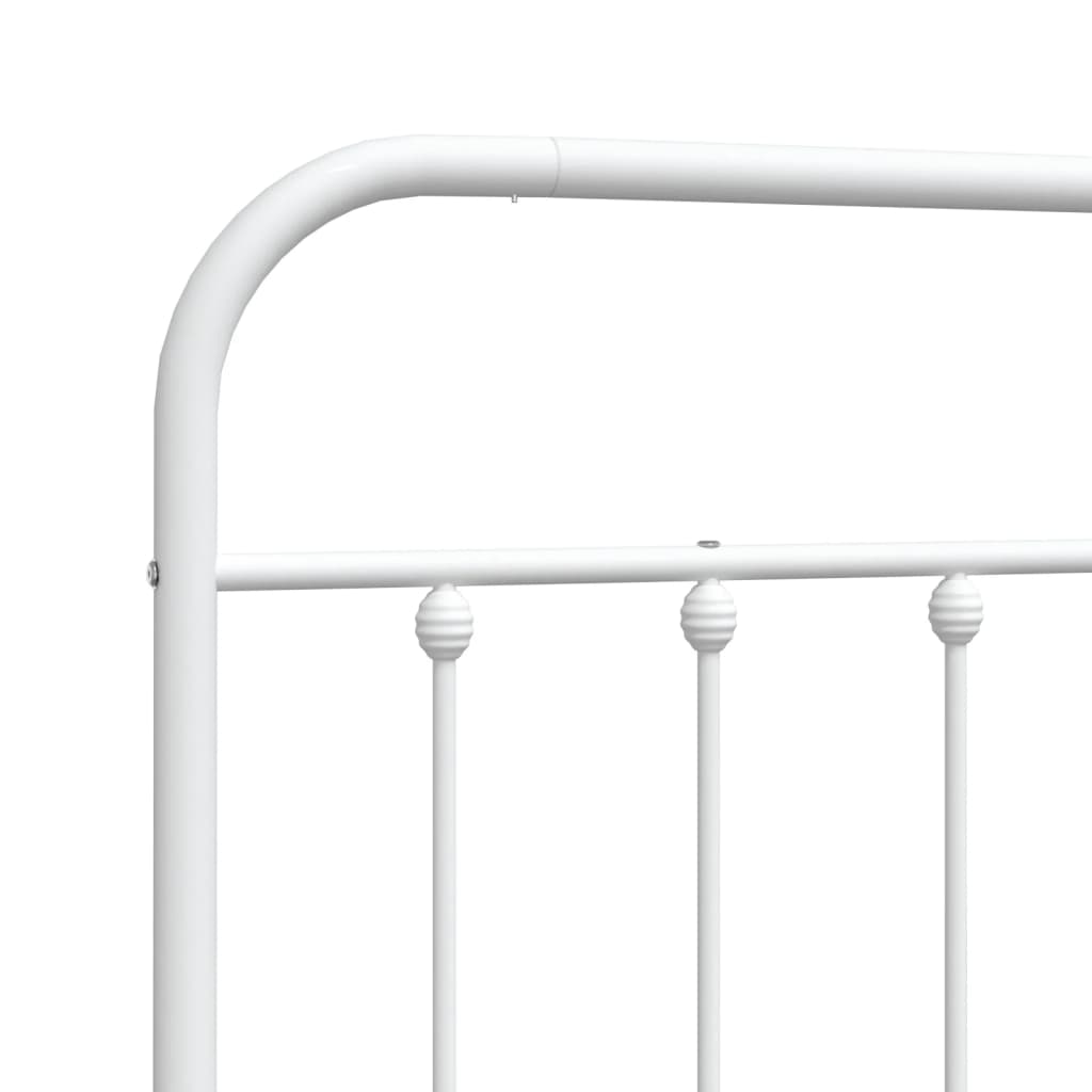 vidaXL Tăblie de pat metalică, alb, 160 cm