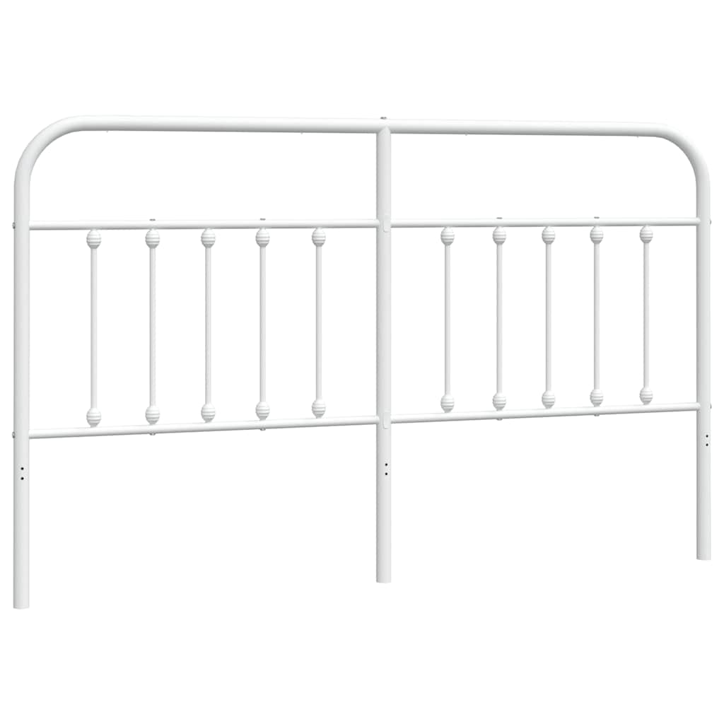 vidaXL Tăblie de pat metalică, alb, 180 cm