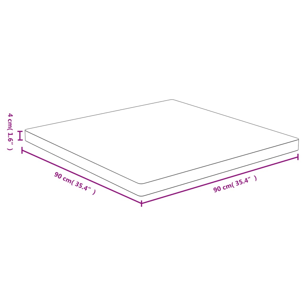 vidaXL Blat de masă, 90x90x4 cm, bambus