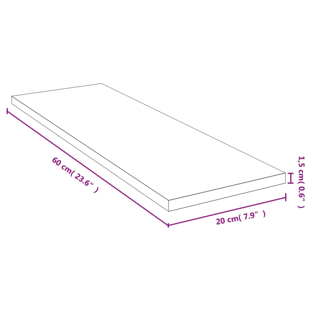 vidaXL Raft de perete, 60x20x1,5 cm, bambus
