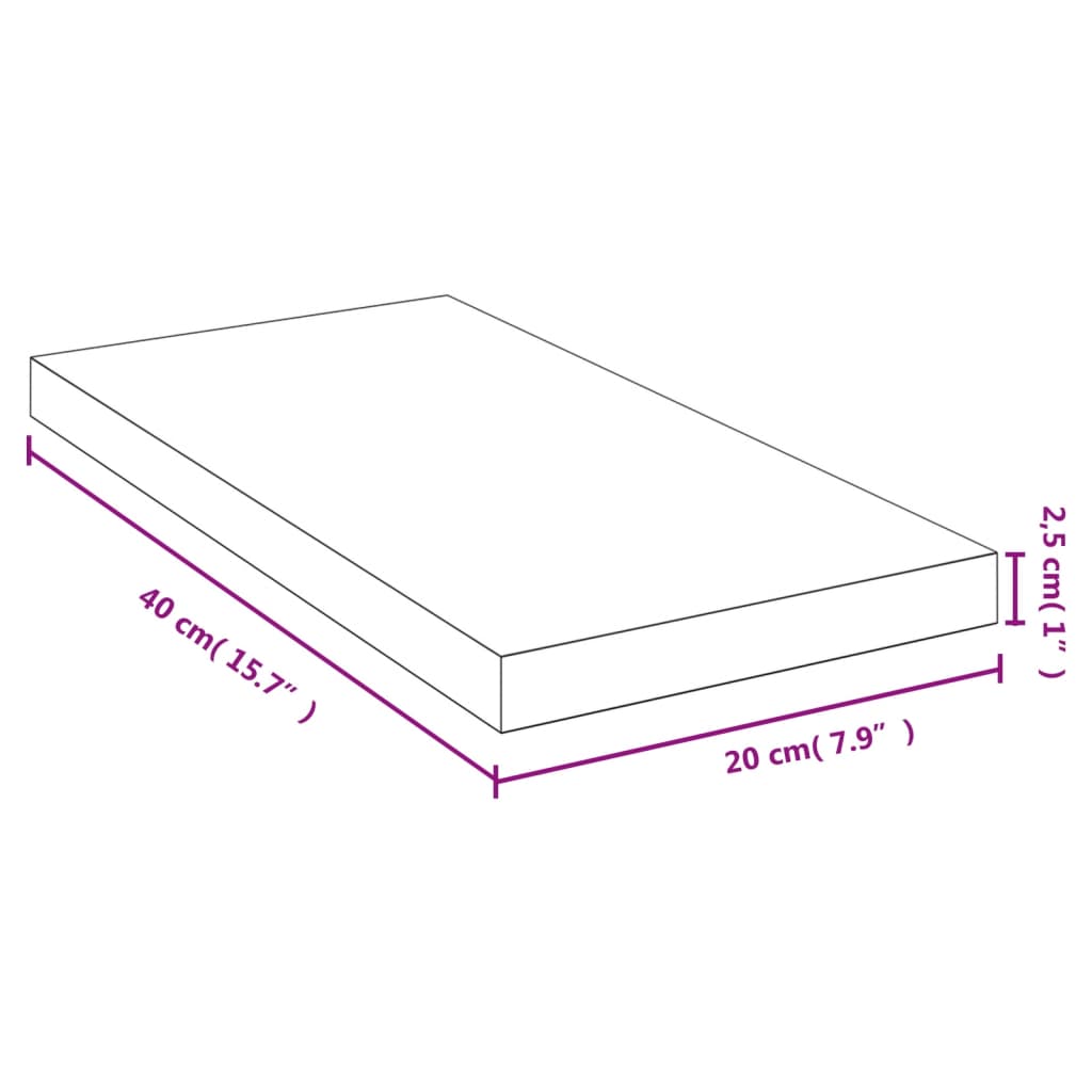 vidaXL Raft de perete, 40x20x2,5 cm, bambus