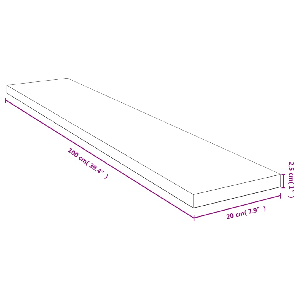 vidaXL Raft de perete, 100x20x2,5 cm, bambus