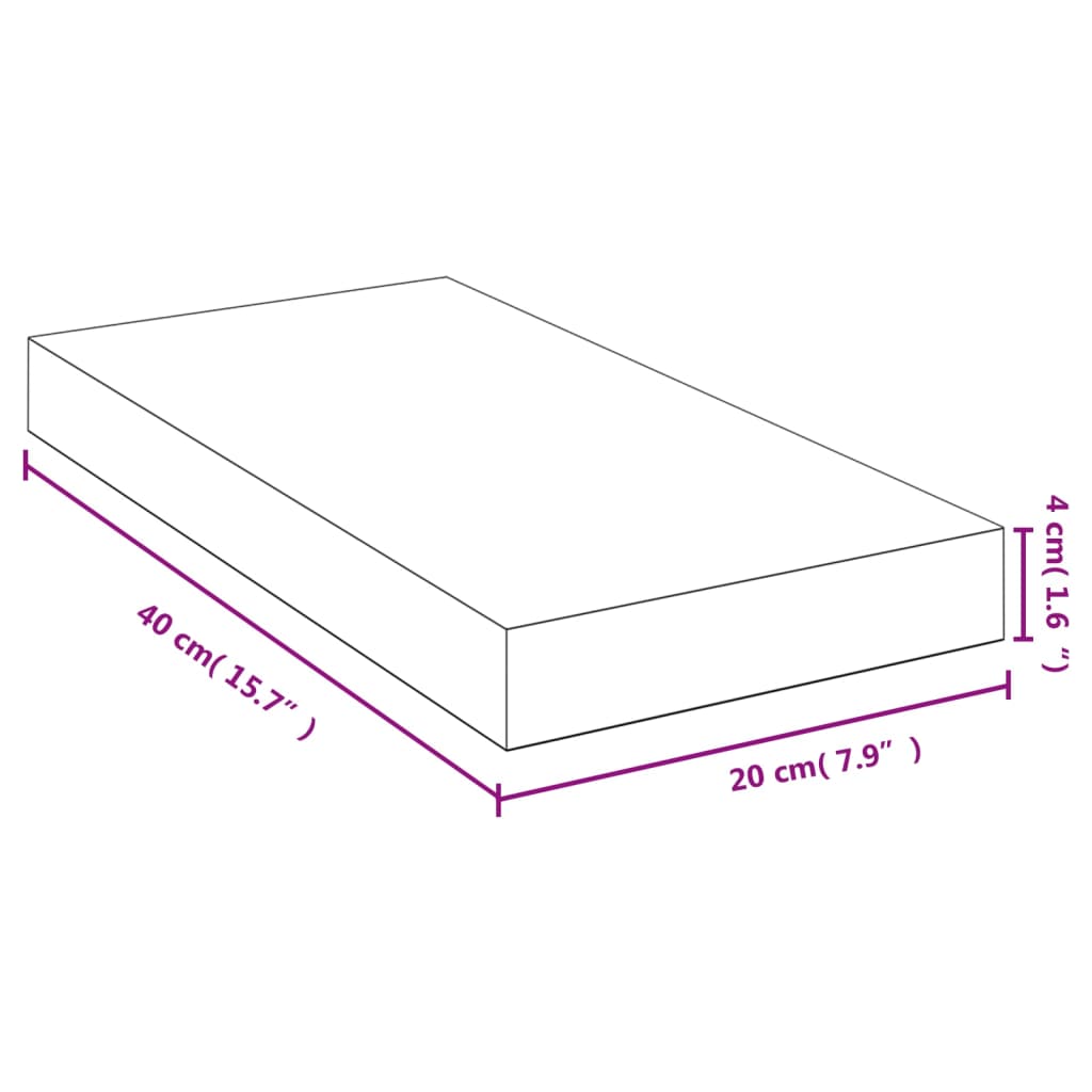 vidaXL Raft de perete, 40x20x4 cm, bambus