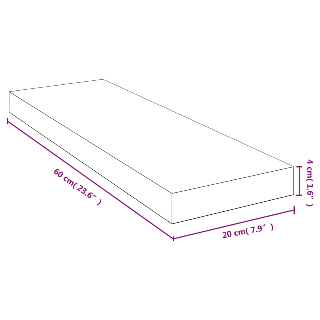 vidaXL Raft de perete, 80x20x4 cm, bambus