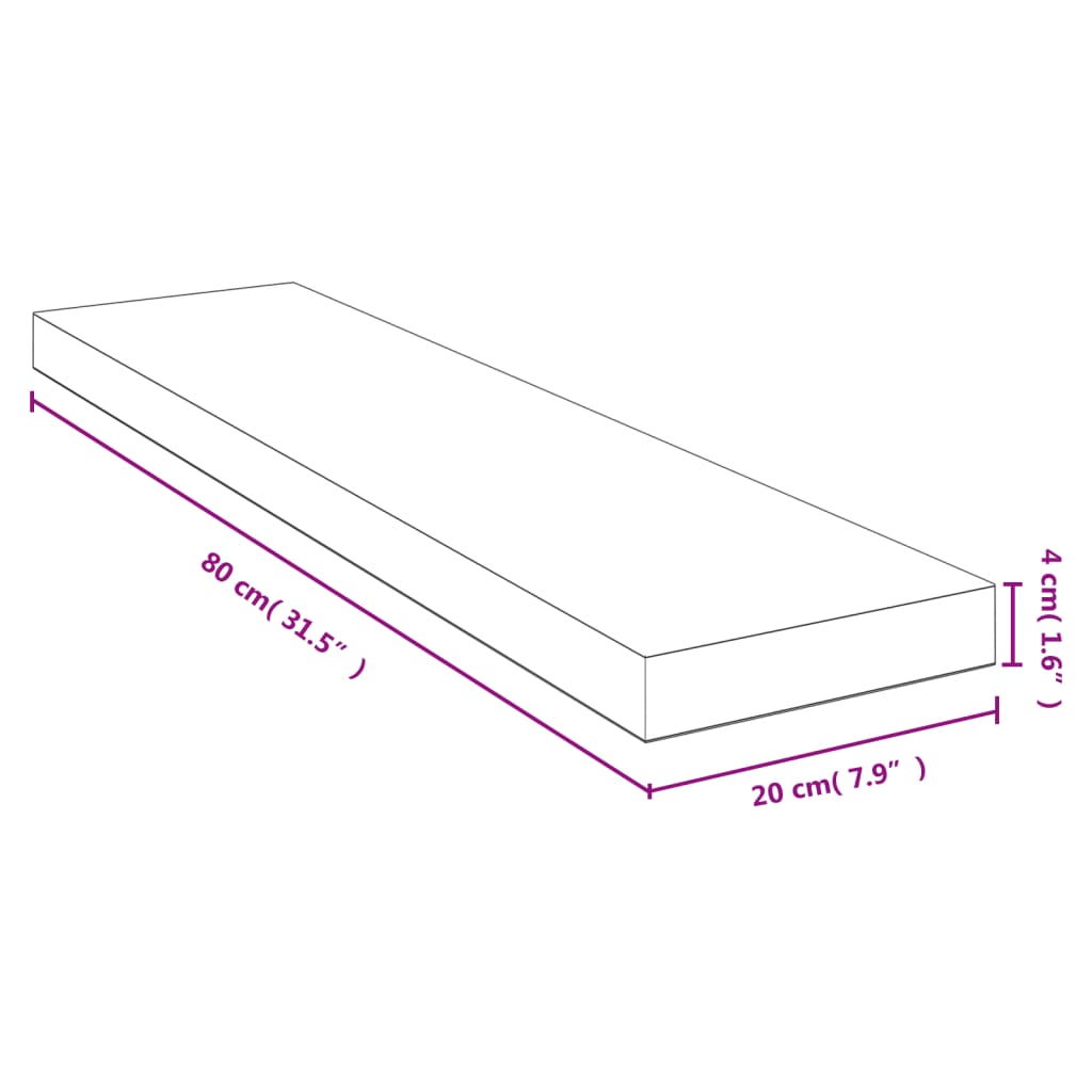 vidaXL Raft de perete, 80x20x4 cm, bambus