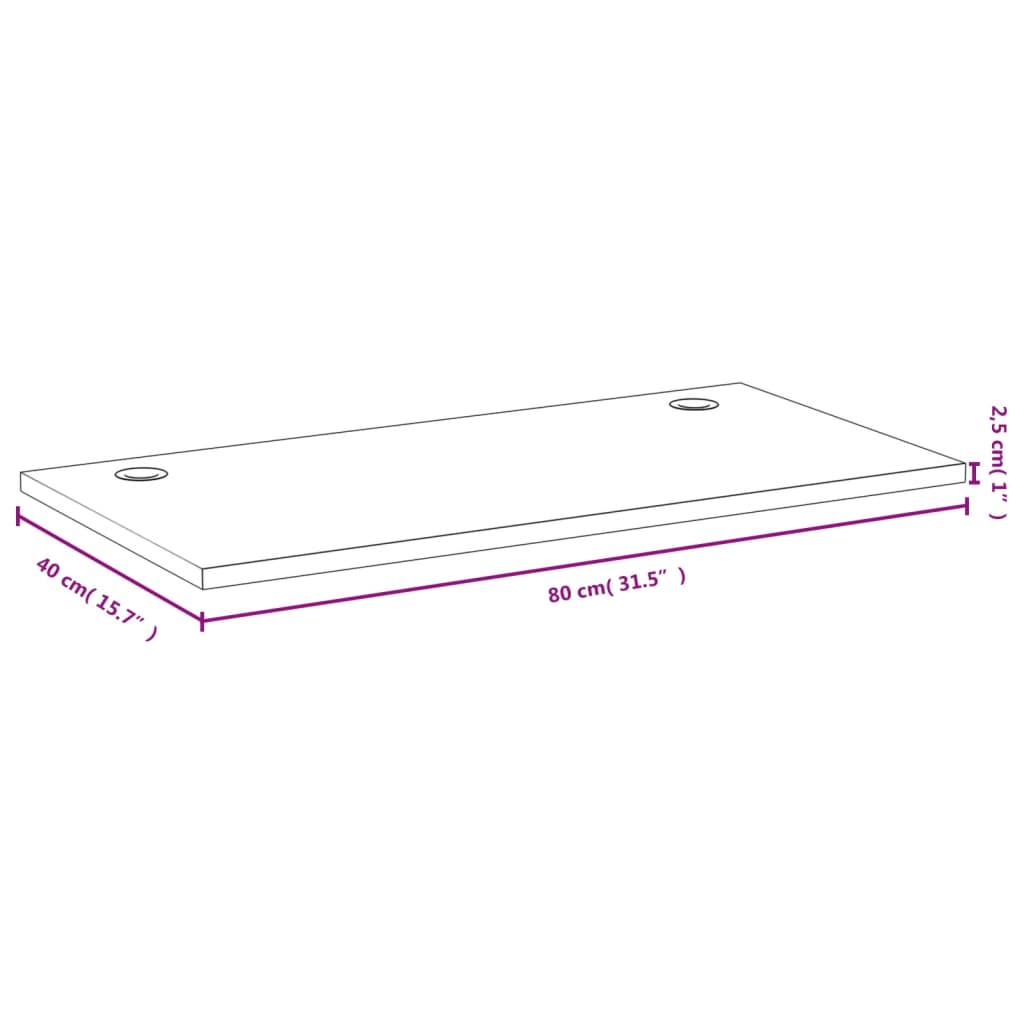 vidaXL Blat de masă, 80x40x2,5 cm, bambus vidaXL Blat de masă, 80x40x2,5 cm, bambus