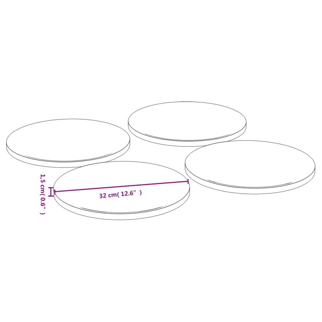 vidaXL Farfurii pentru pizza, 4 buc., Ø32x1,5 cm, bambus vidaXL Farfurii pentru pizza, 4 buc., Ø32x1,5 cm, bambus