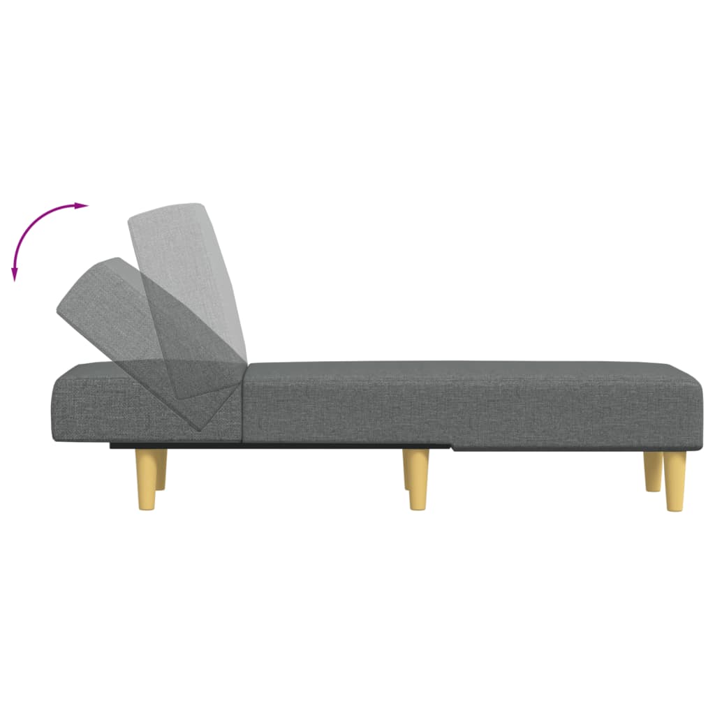 vidaXL Șezlong, gri închis, material textil vidaXL Șezlong, gri închis, material textil