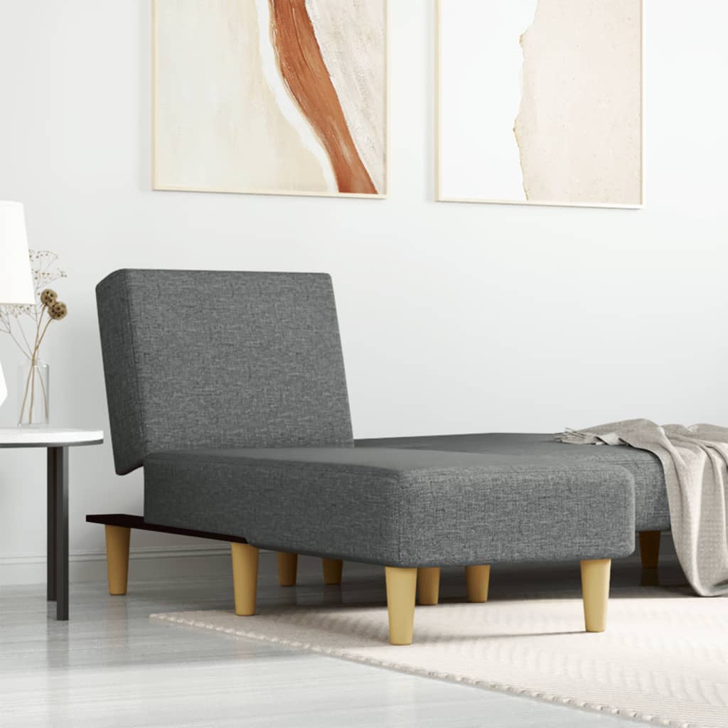 vidaXL Șezlong, gri închis, material textil vidaXL Șezlong, gri închis, material textil