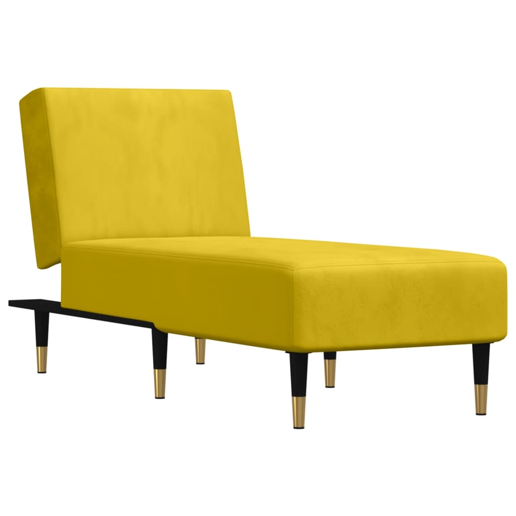 vidaXL Șezlong, galben, catifea vidaXL Șezlong, galben, catifea