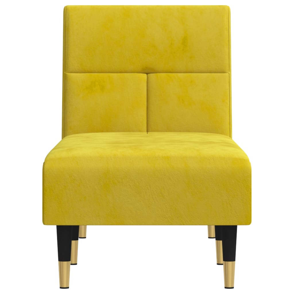 vidaXL Șezlong, galben, catifea vidaXL Șezlong, galben, catifea