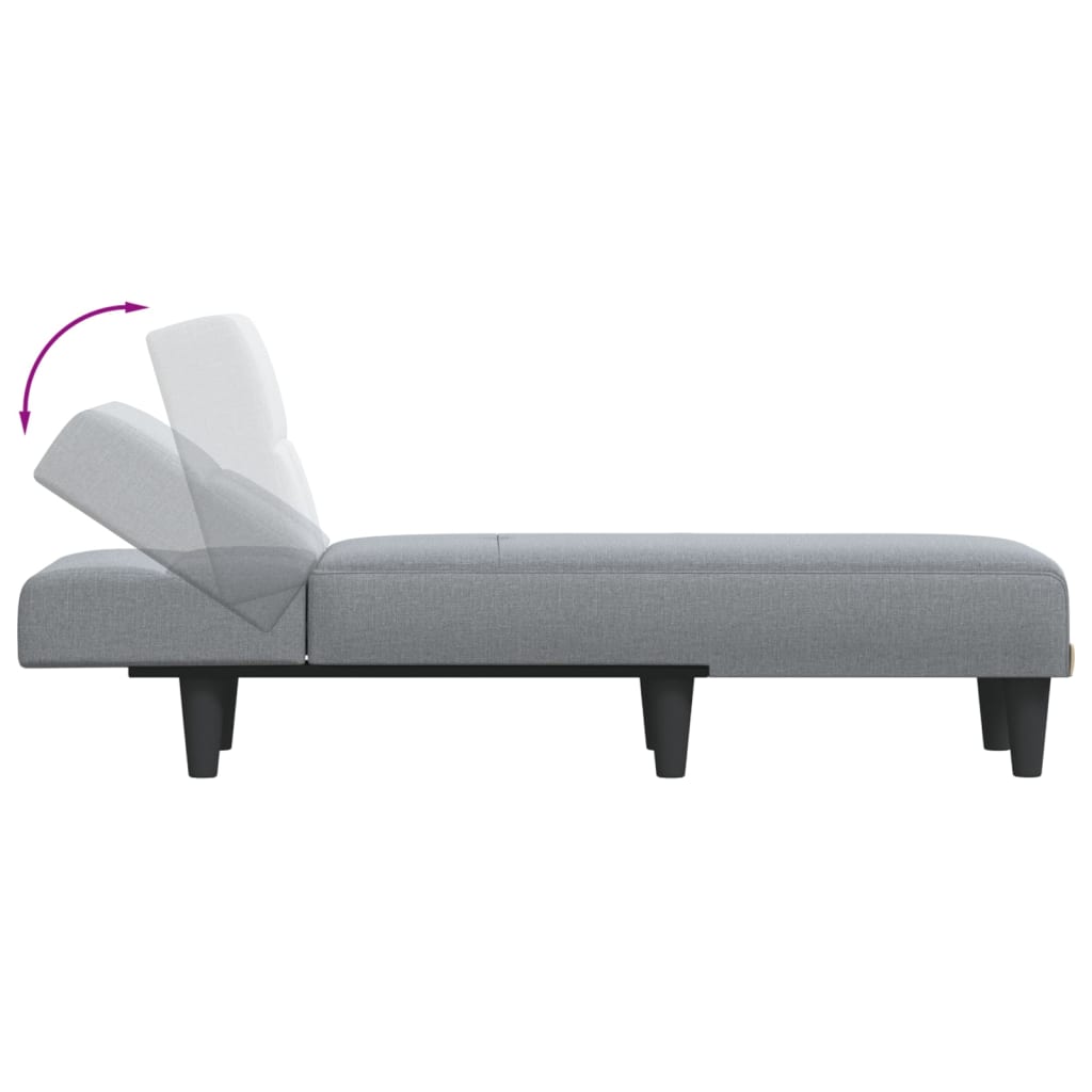 vidaXL Șezlong, gri deschis, material textil vidaXL Șezlong, gri deschis, material textil