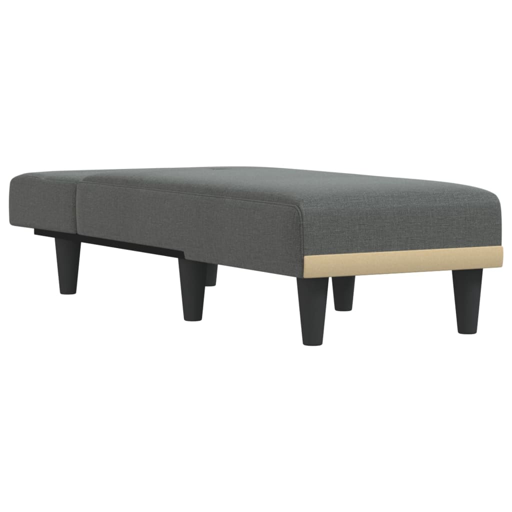 vidaXL Șezlong, gri închis, material textil