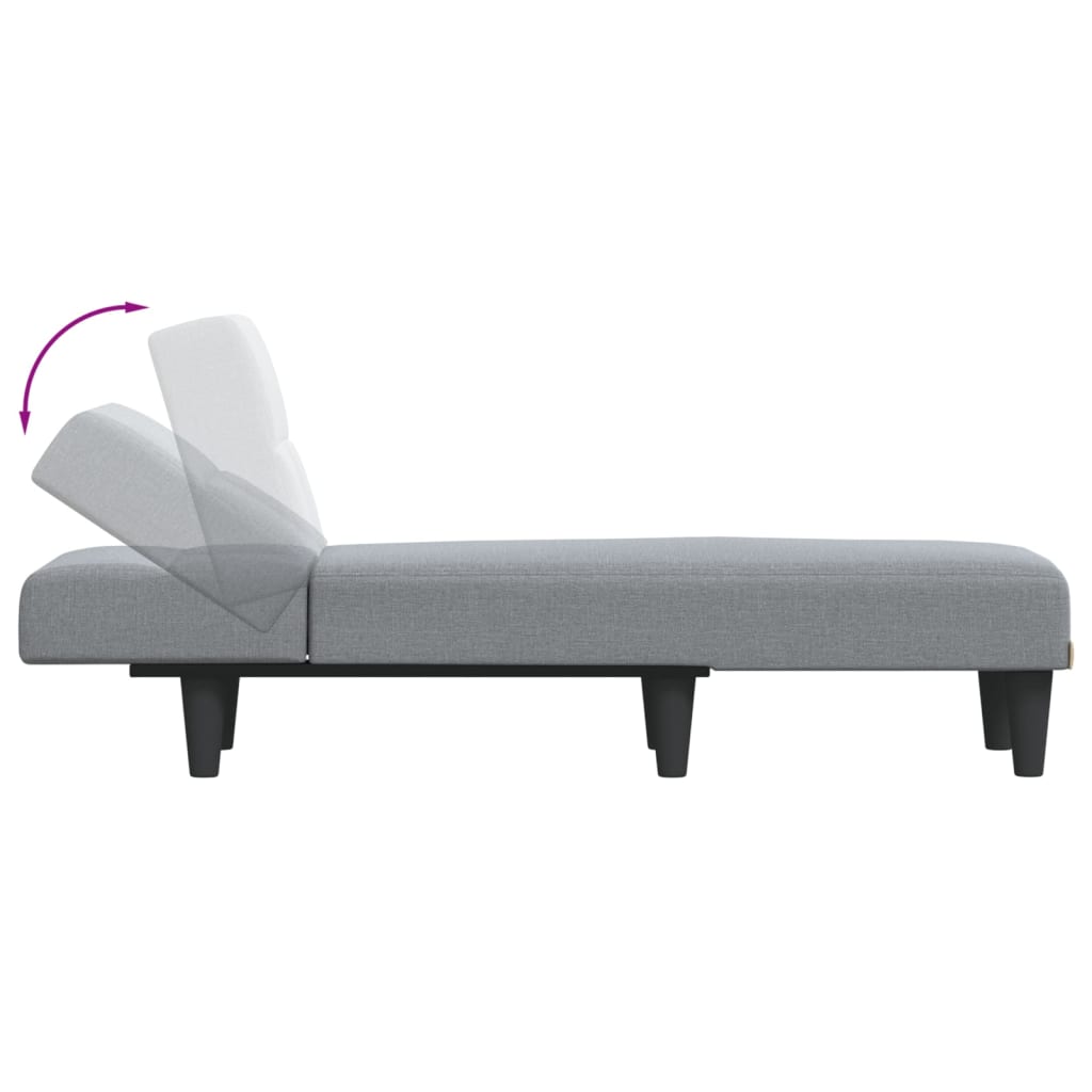 vidaXL Șezlong, gri deschis, material textil vidaXL Șezlong, gri deschis, material textil