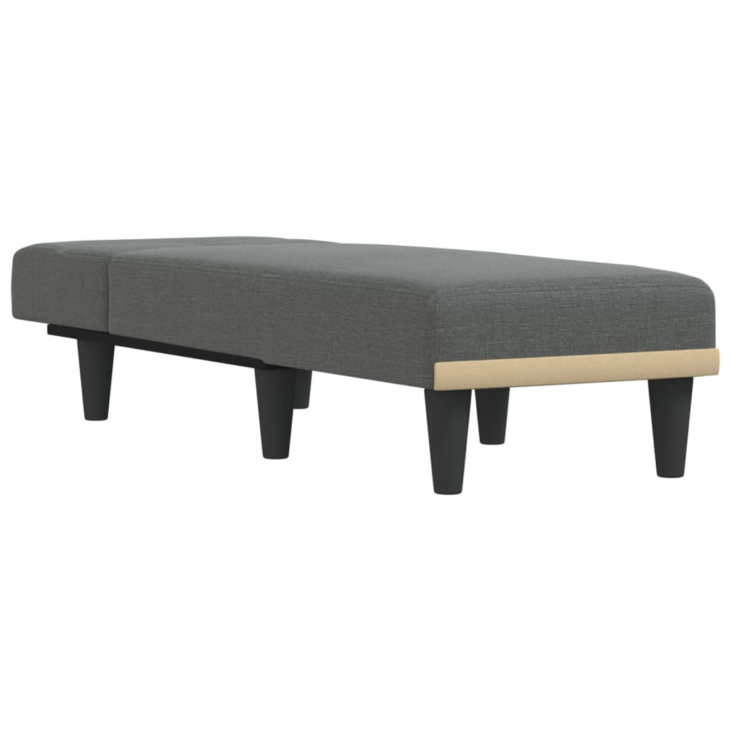vidaXL Șezlong, gri închis, material textil