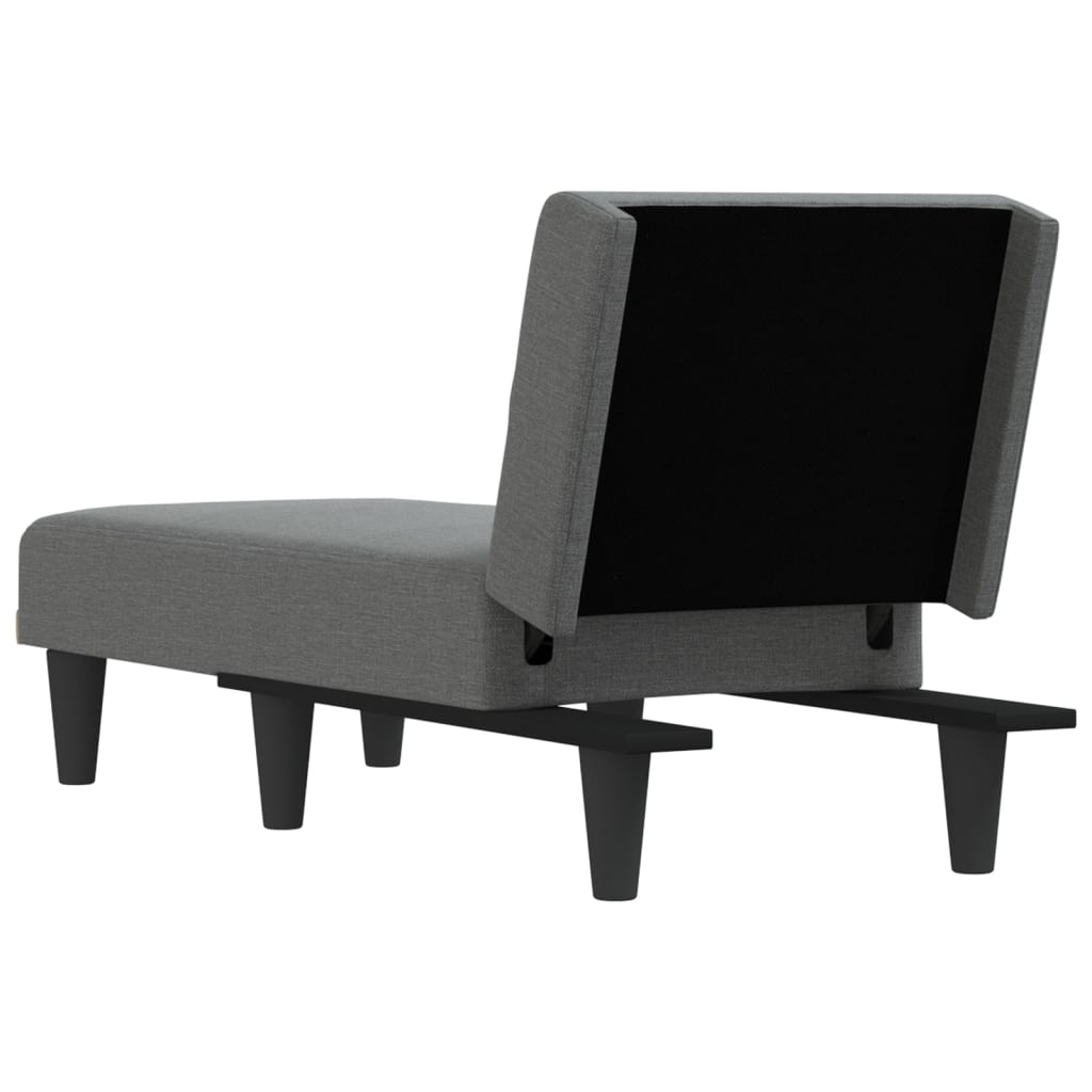 vidaXL Șezlong, gri închis, material textil