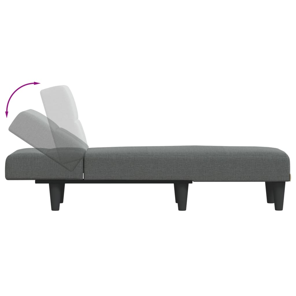 vidaXL Șezlong, gri închis, material textil