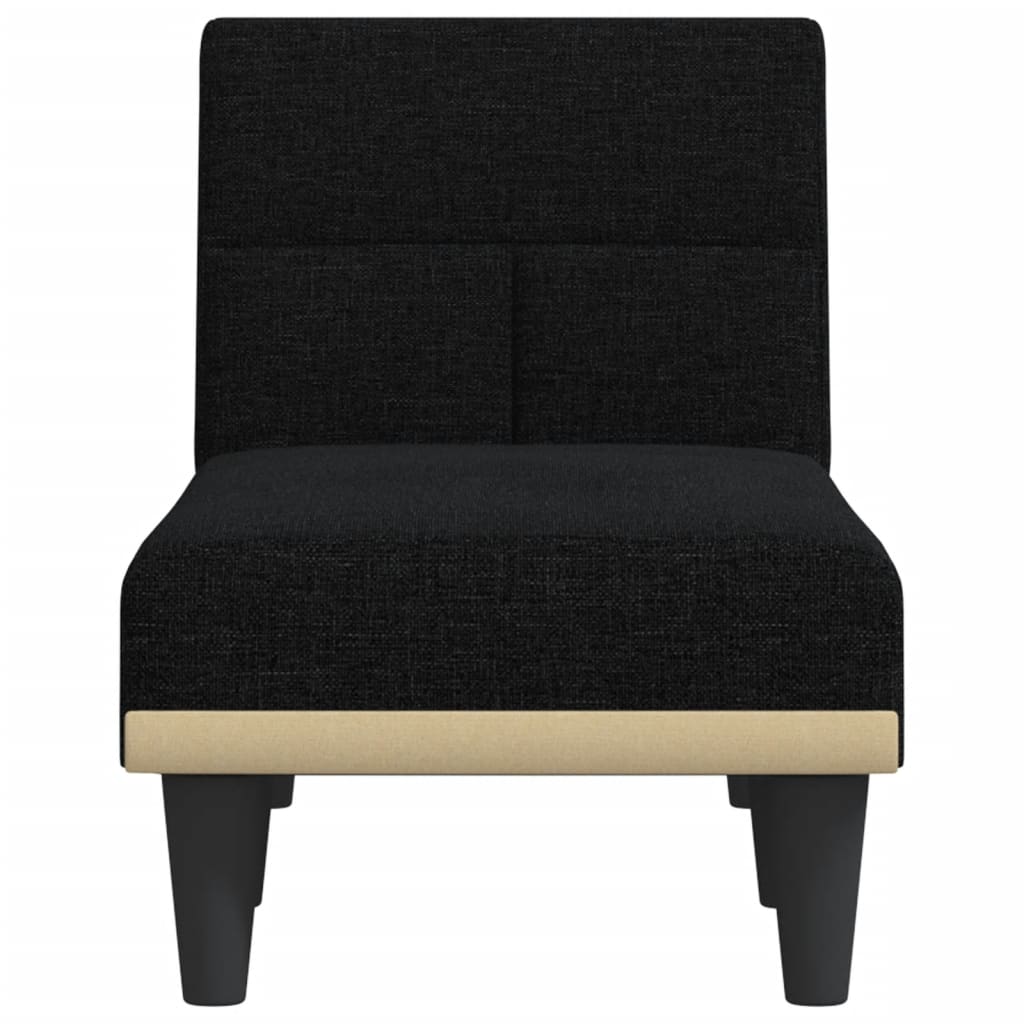 vidaXL Șezlong, negru, material textil vidaXL Șezlong, negru, material textil