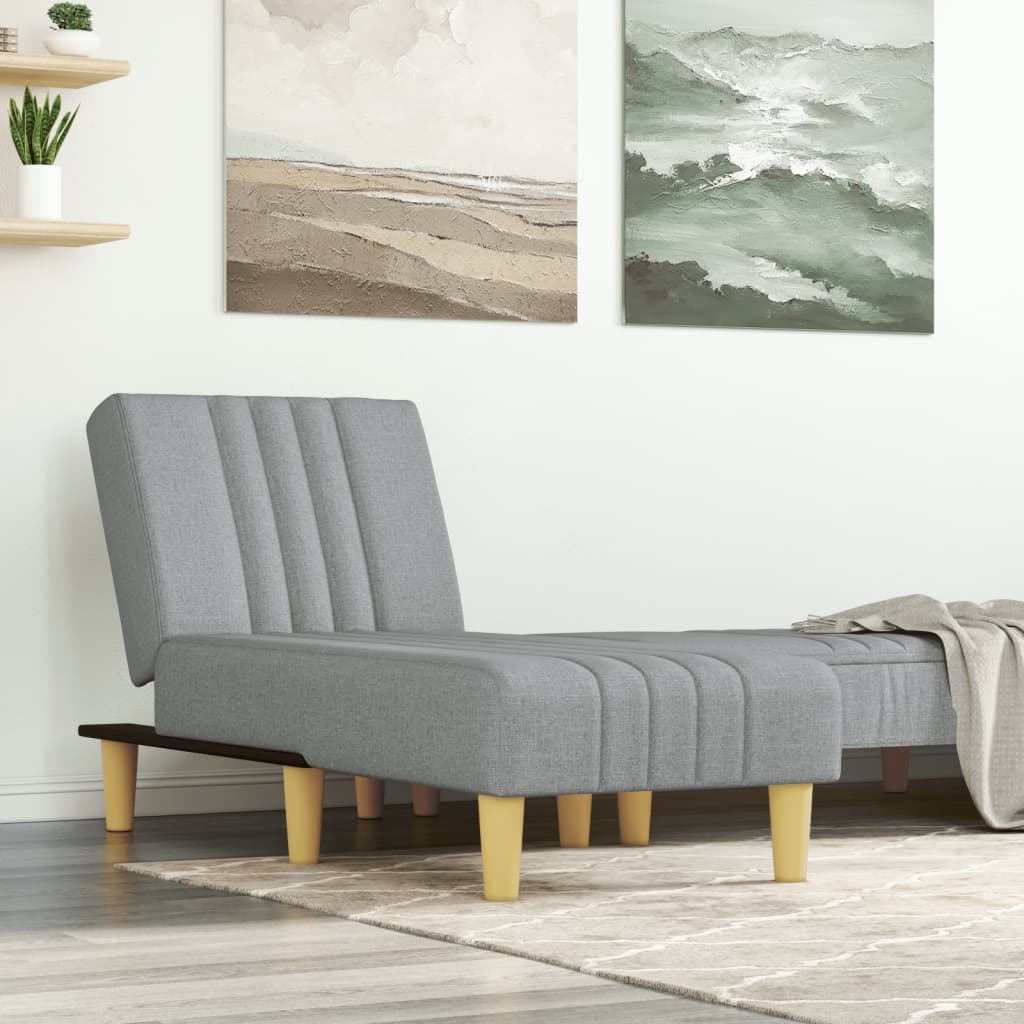 vidaXL Șezlong, gri deschis, material textil vidaXL Șezlong, gri deschis, material textil