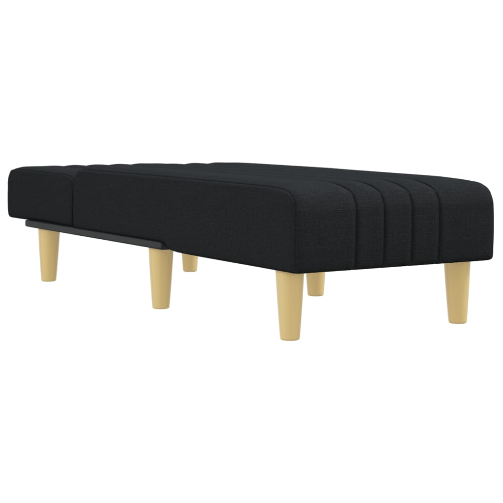 vidaXL Șezlong, negru, material textil vidaXL Șezlong, negru, material textil