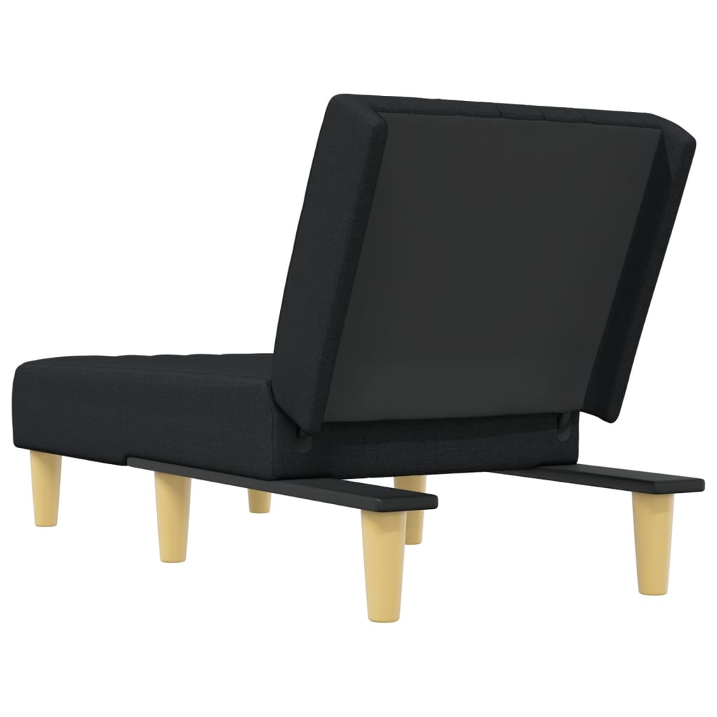 vidaXL Șezlong, negru, material textil vidaXL Șezlong, negru, material textil