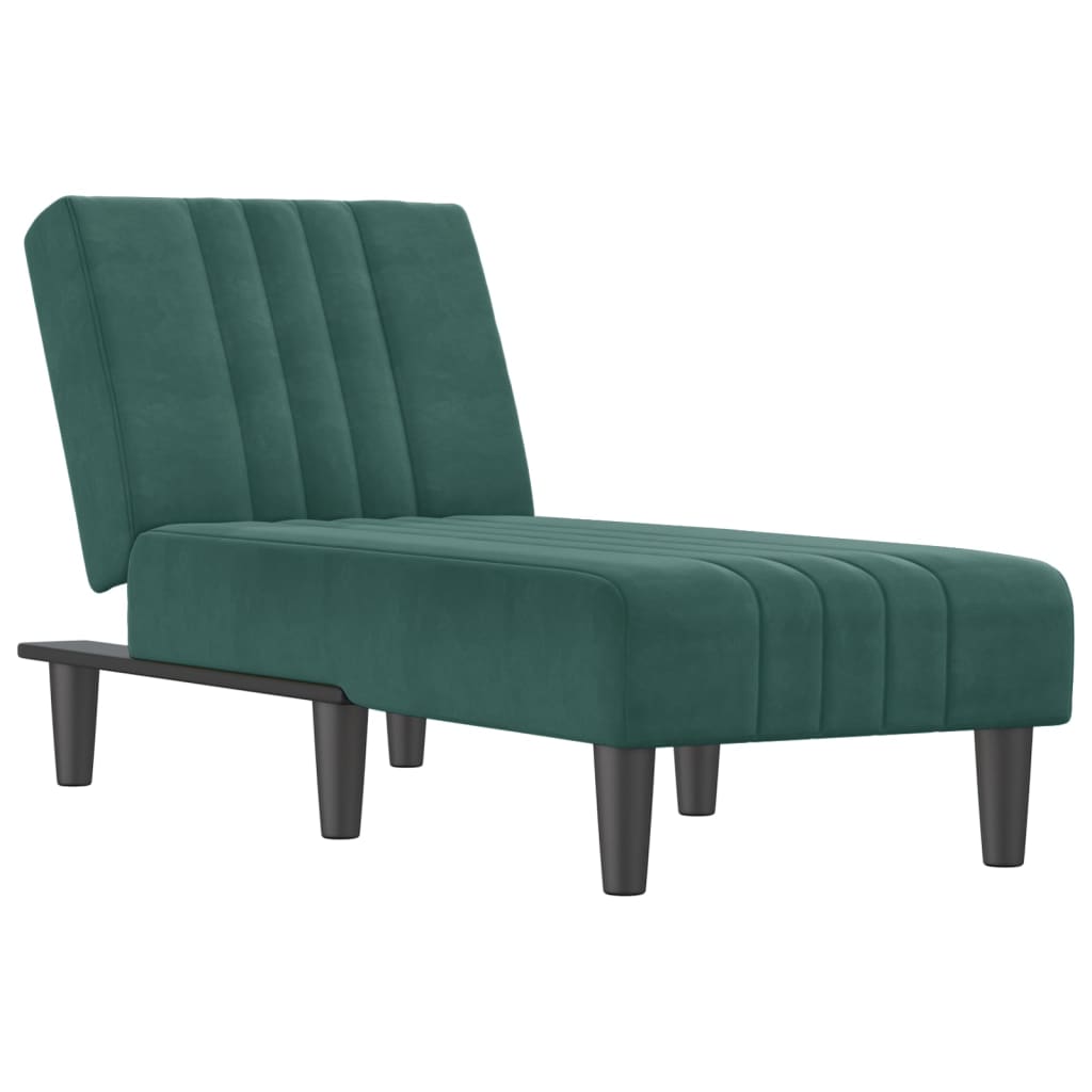 vidaXL Șezlong, verde închis, catifea vidaXL Șezlong, verde închis, catifea