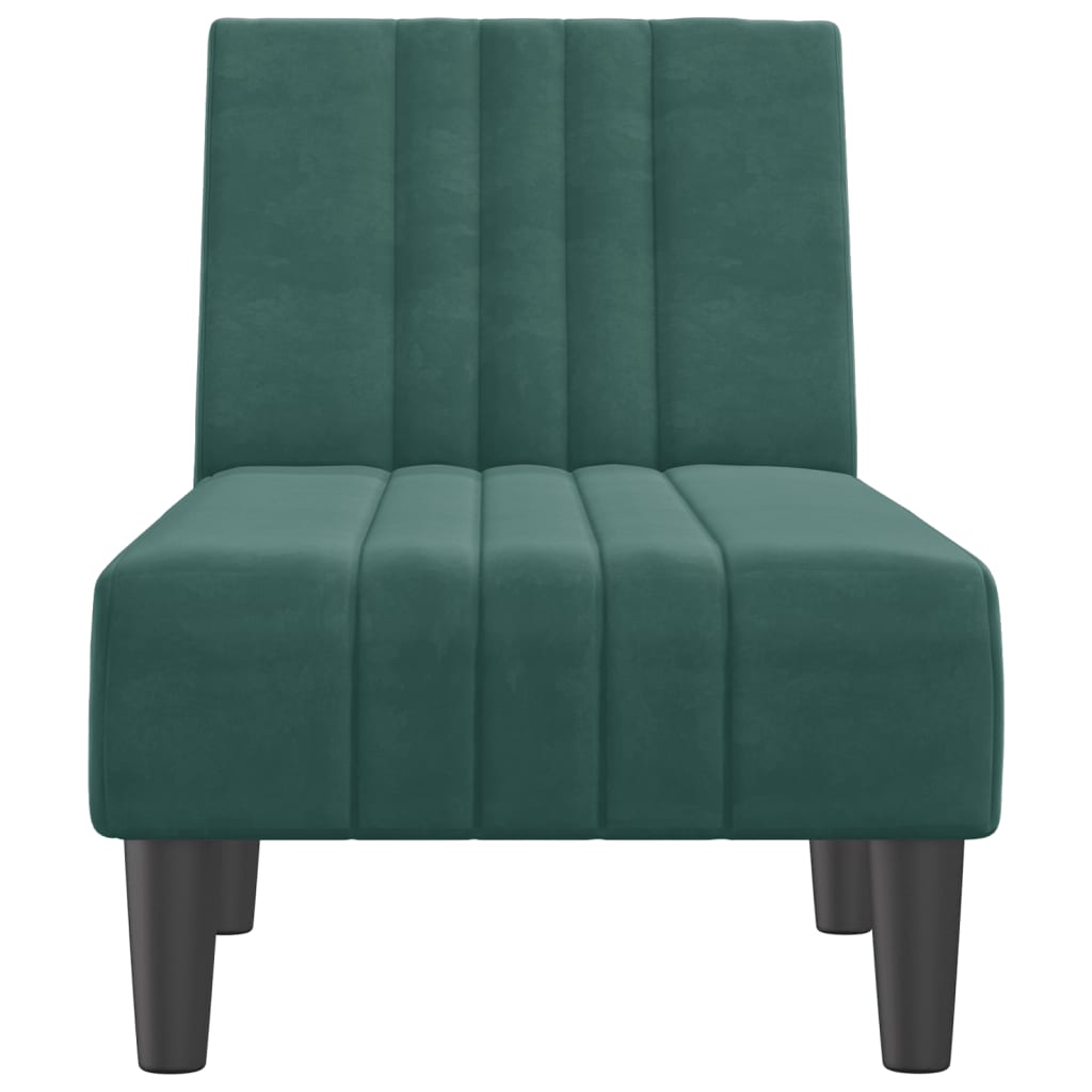 vidaXL Șezlong, verde închis, catifea vidaXL Șezlong, verde închis, catifea