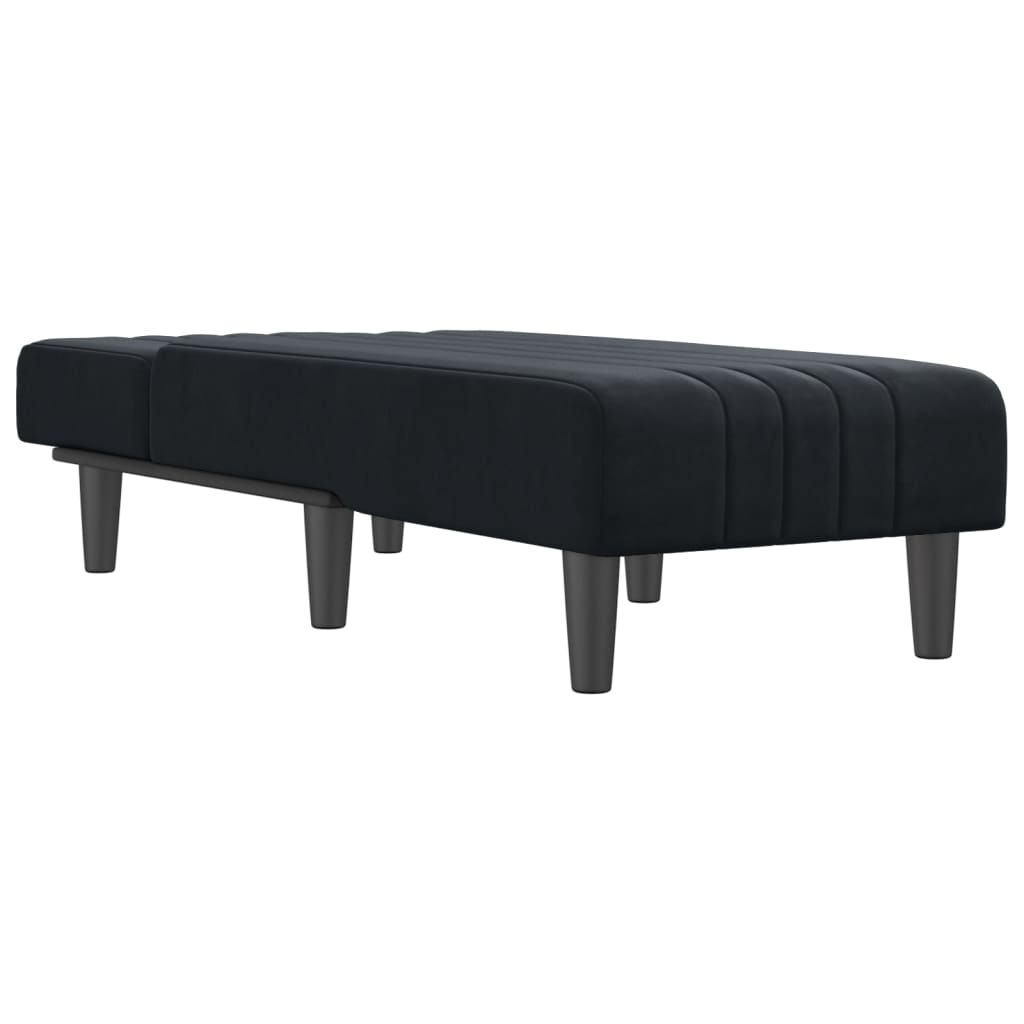 vidaXL Șezlong, negru, catifea vidaXL Șezlong, negru, catifea