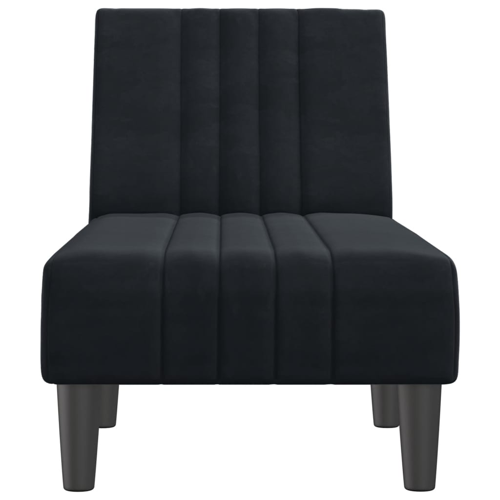 vidaXL Șezlong, negru, catifea vidaXL Șezlong, negru, catifea