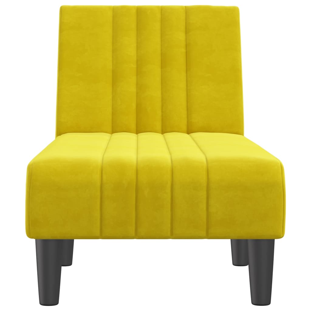 vidaXL Șezlong, galben, catifea vidaXL Șezlong, galben, catifea