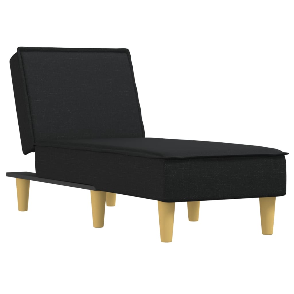 vidaXL Șezlong, negru, material textil