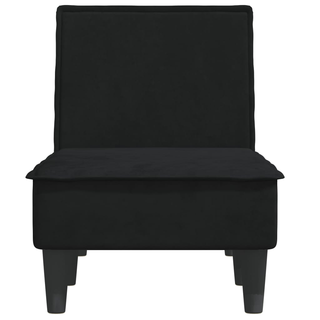 vidaXL Șezlong, negru, catifea vidaXL Șezlong, negru, catifea