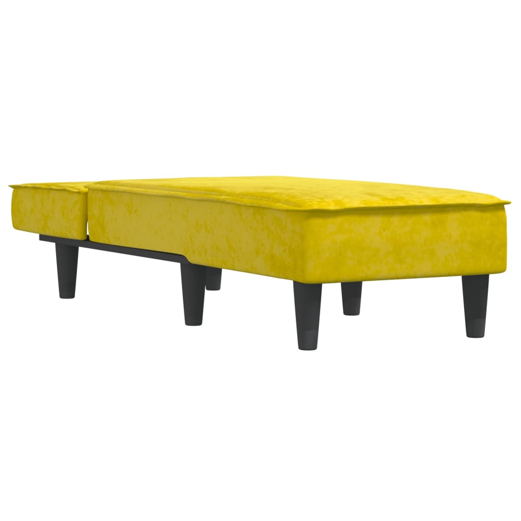 vidaXL Șezlong, galben, catifea vidaXL Șezlong, galben, catifea