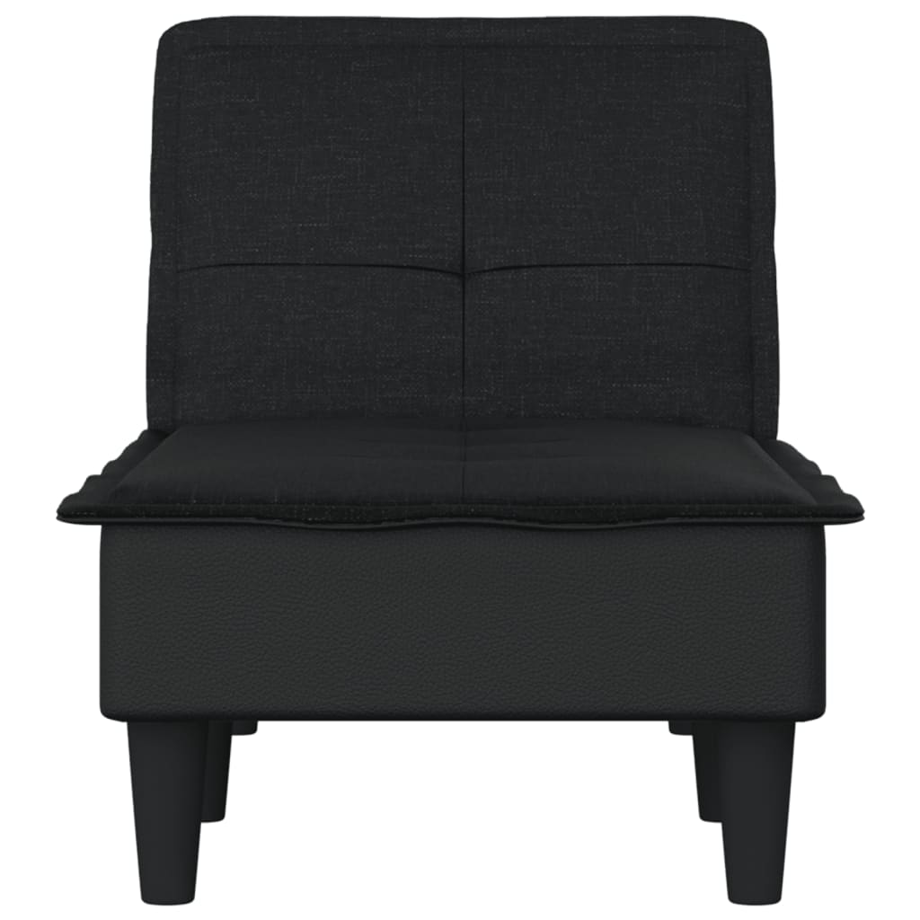 vidaXL Șezlong, negru, material textil vidaXL Șezlong, negru, material textil